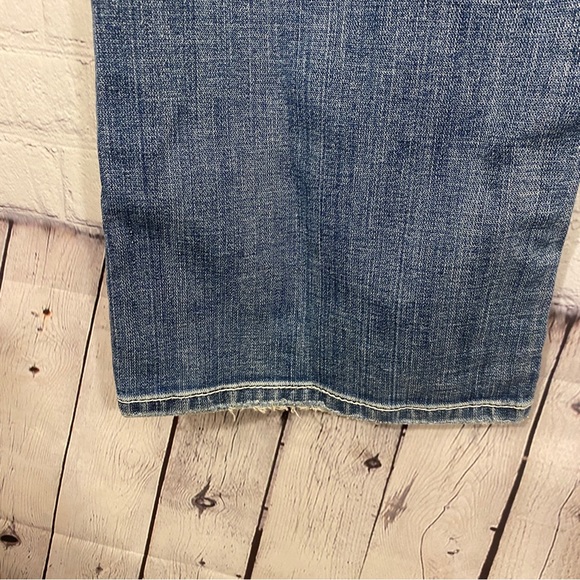 BKE Womens Jeans 34x31.5 Drew Light Blue Distressed Hem Stretch Buckle - Picture 10 of 10